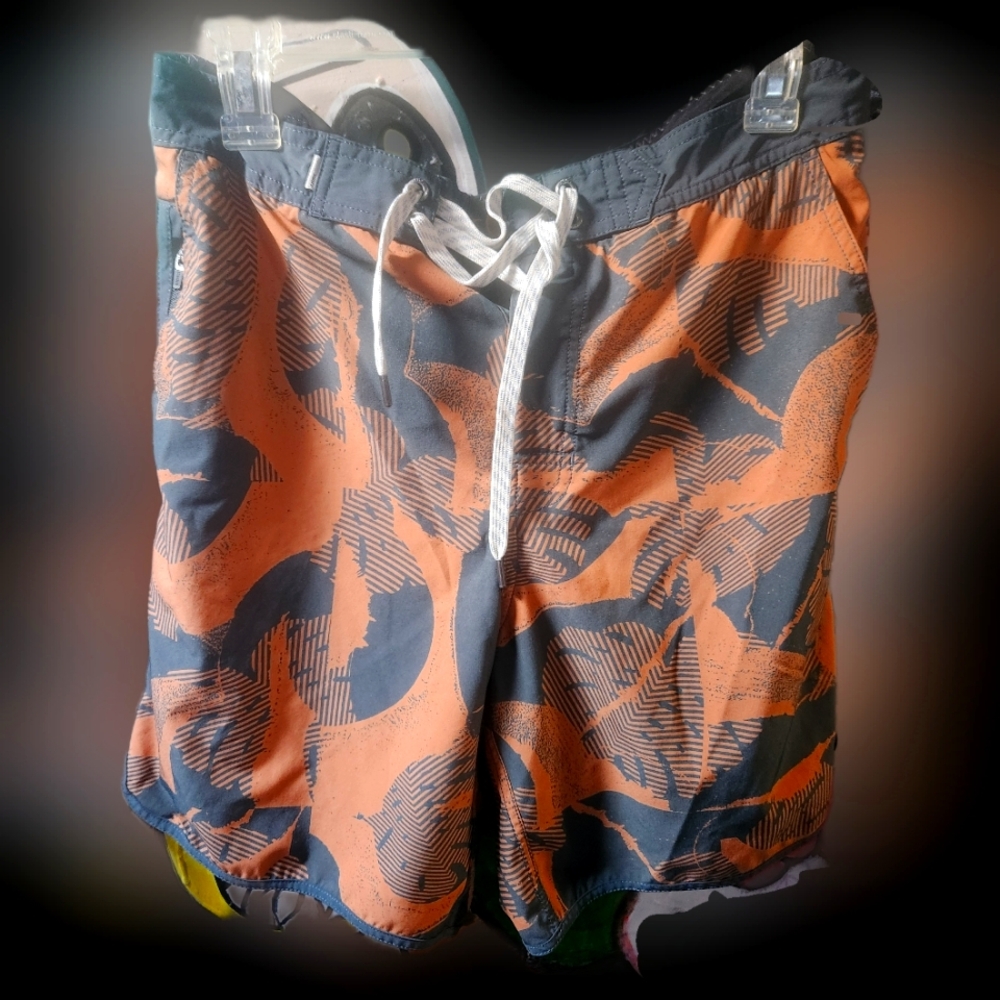 Stylish Orange and Gray Men Shorts